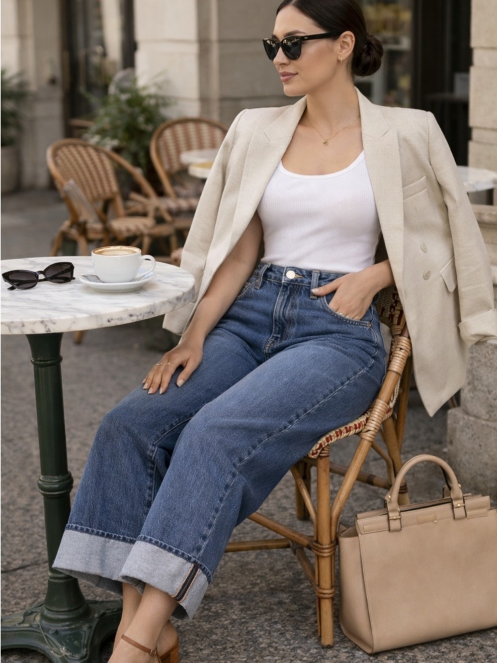 NWT 🌸 L'AGENCE Ultra-High Rise Wide-Leg Denim Jeans